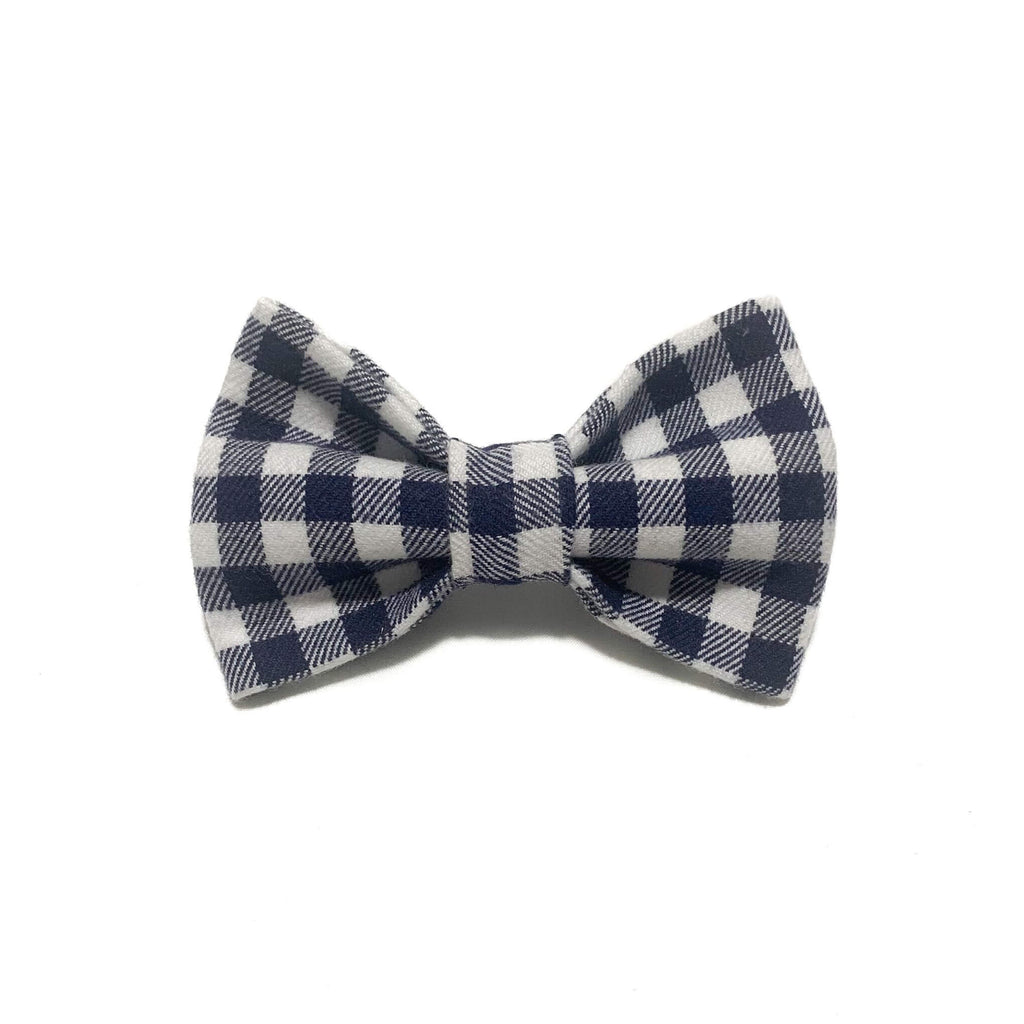Navy Check Flannel Bow Tie Hudson Houndstooth