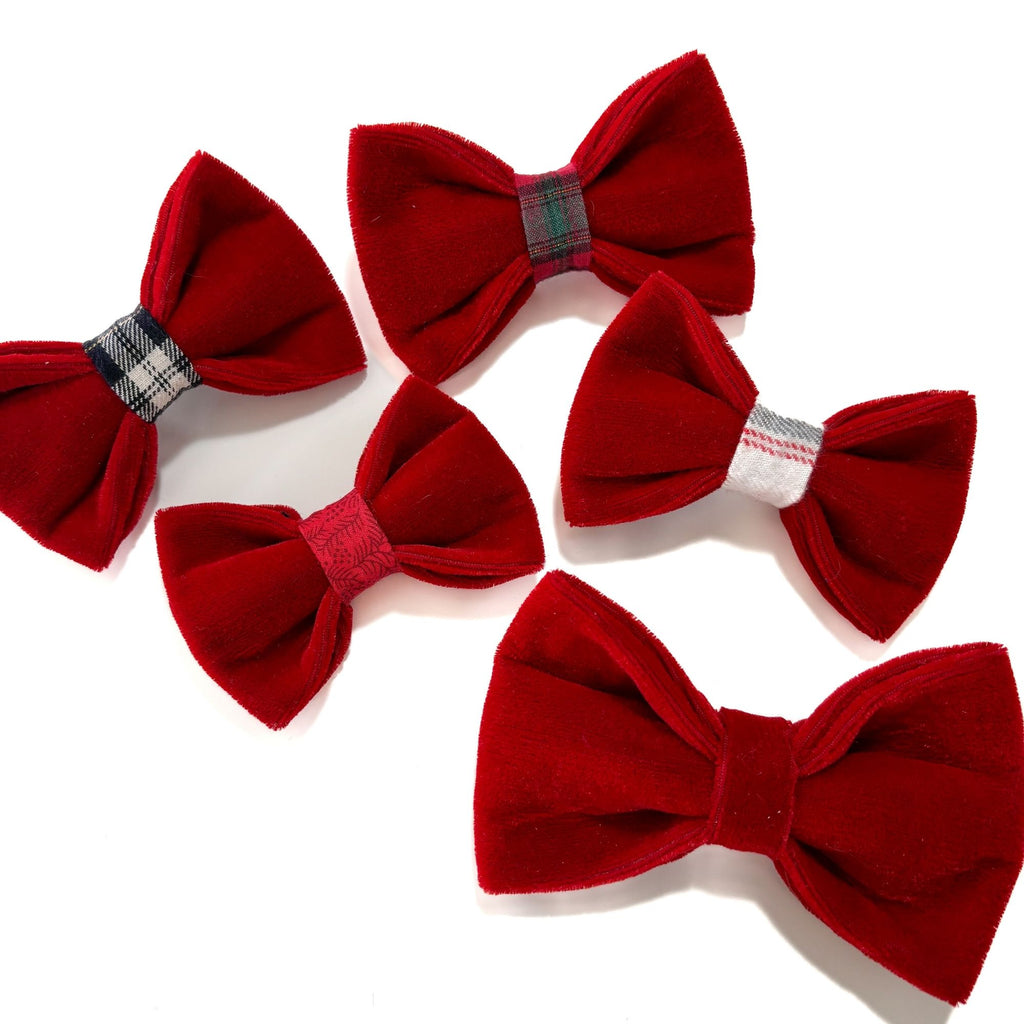 Red Velvet Bow Tie Hudson Houndstooth