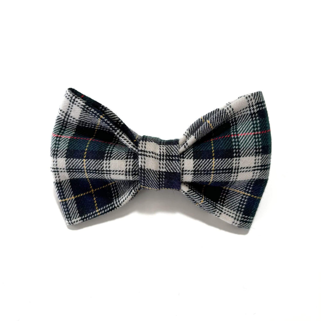 Navy Yuletide Plaid Bow Tie Hudson Houndstooth