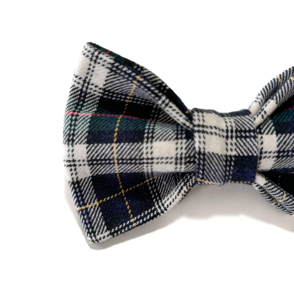 Navy Yuletide Plaid Bow Tie Hudson Houndstooth