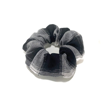 Black and White Plaid Flannel Matching Scrunchie Hudson Houndstooth