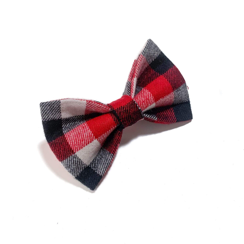 Festive Flannel Buffalo Check Dog Bow Tie Hudson Houndstooth