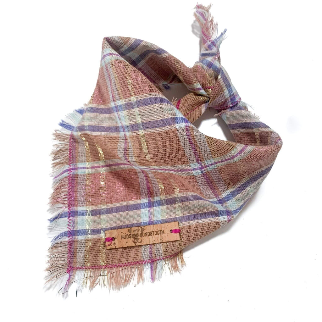 Frosty Blush Shimmer Plaid Bandana Hudson Houndstooth