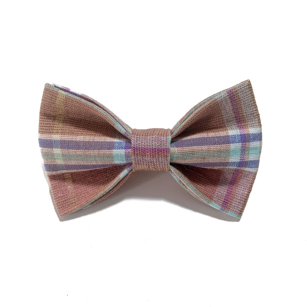 Frosty Blush Shimmer Plaid Bow Tie Hudson Houndstooth