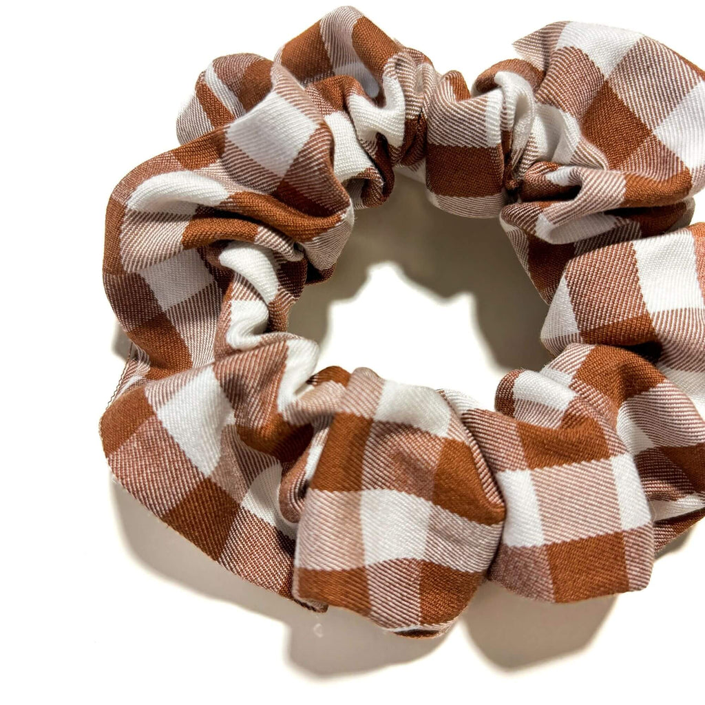 Golden Harvest Check Matching Scrunchie Hudson Houndstooth