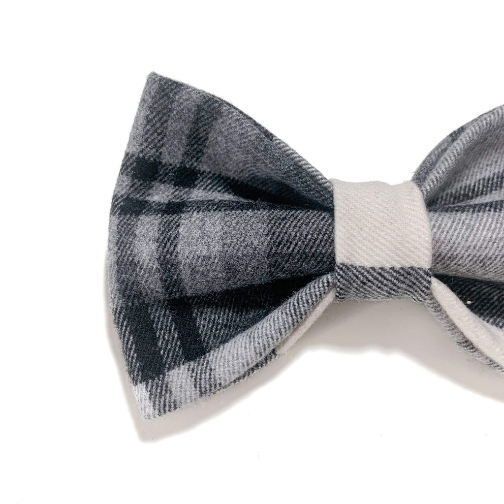 Monochrome Elegance Flannel Bow Tie Hudson Houndstooth