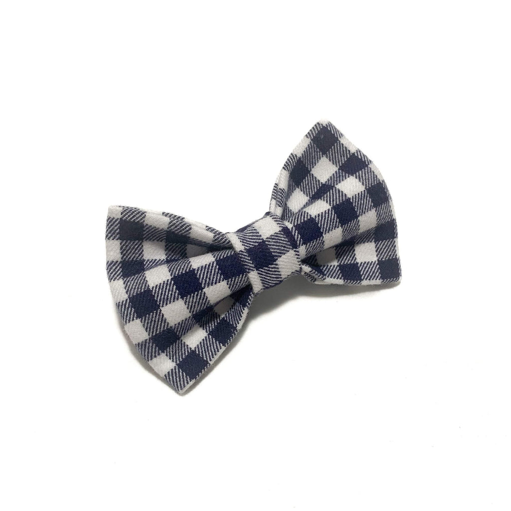 Navy Check Flannel Bow Tie Hudson Houndstooth