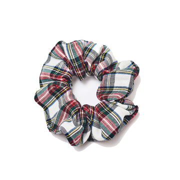 White Christmas Plaid Matching Scrunchie Hudson Houndstooth