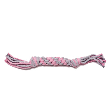 Pink and Heather Gray Tug Toy Hudson Houndstooth